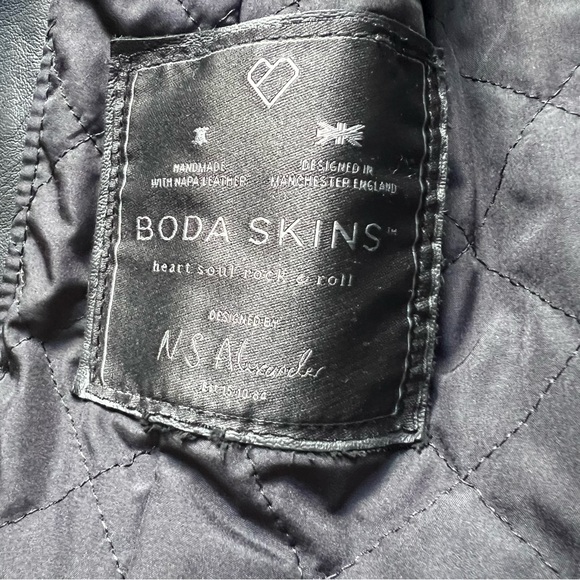 Boda Skins Black Napa Sheep leather Napoleon V2 biker jacket - Picture 14 of 15